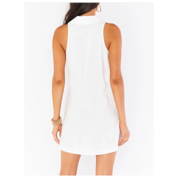 Show Me Your Mumu White Linen Collared A-line Baby Doll Dress - Size Large NWT - Picture 3 of 9